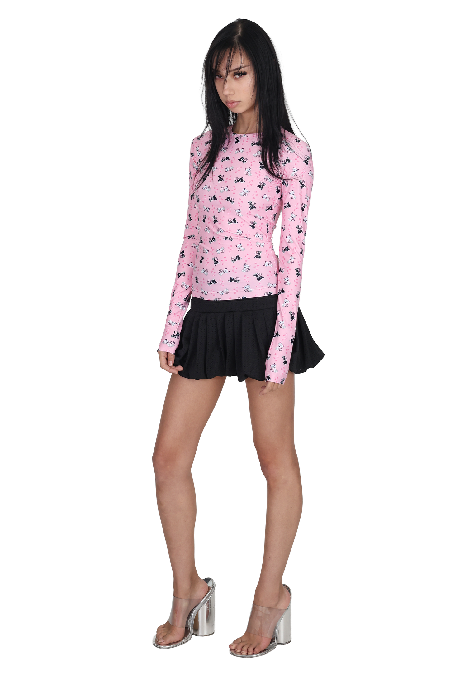 Scene Long Sleeve Pink City Kitty