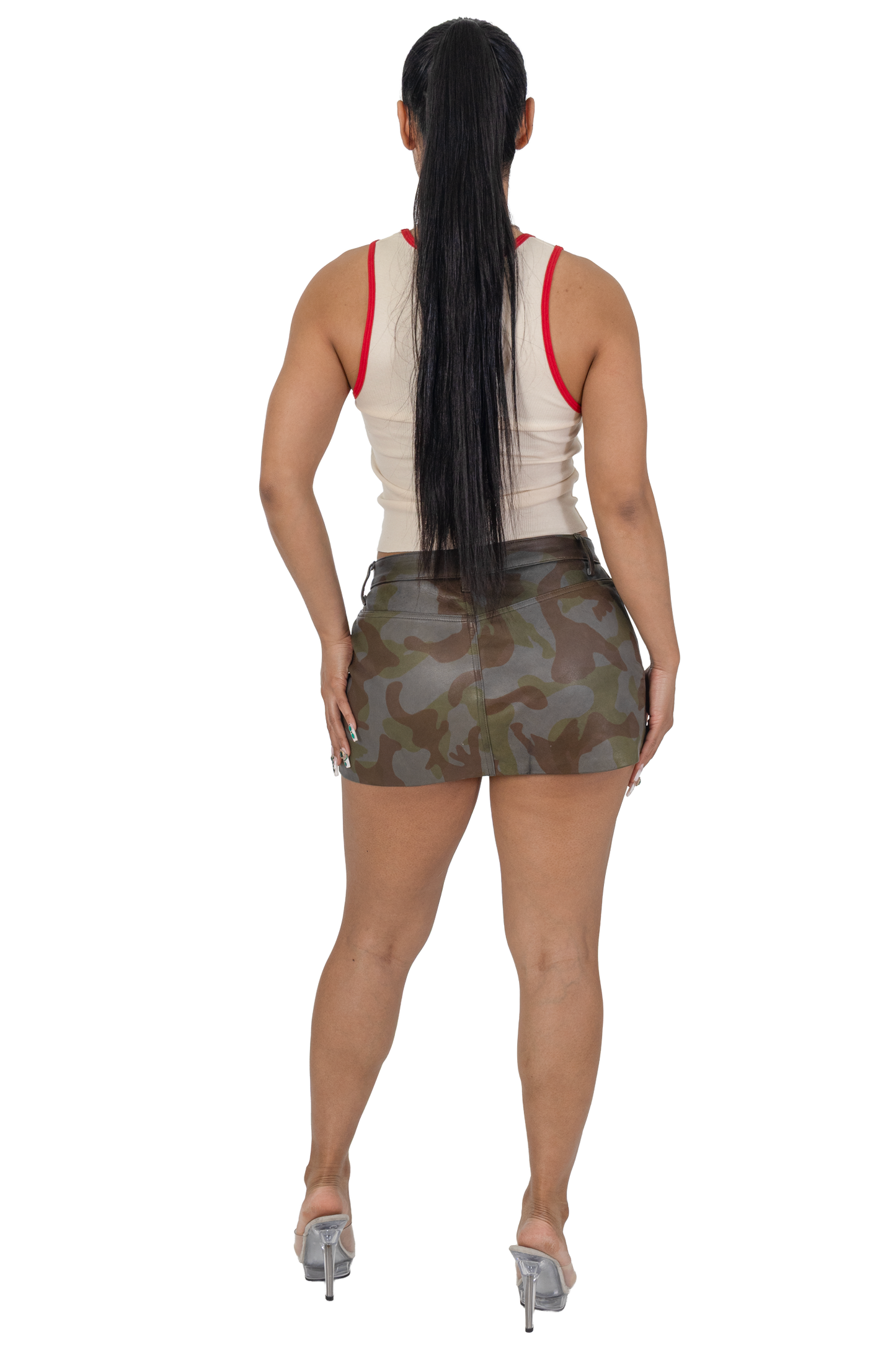 Vixen Leather Skirt Camo