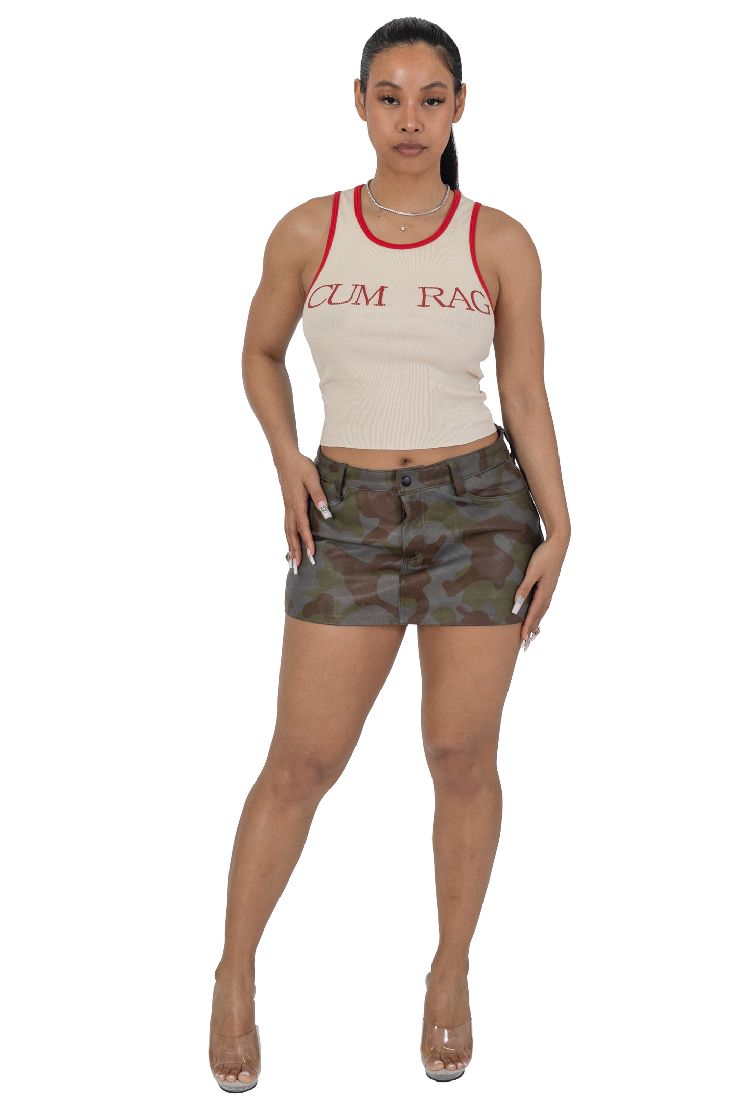 Vixen Leather Skirt Camo