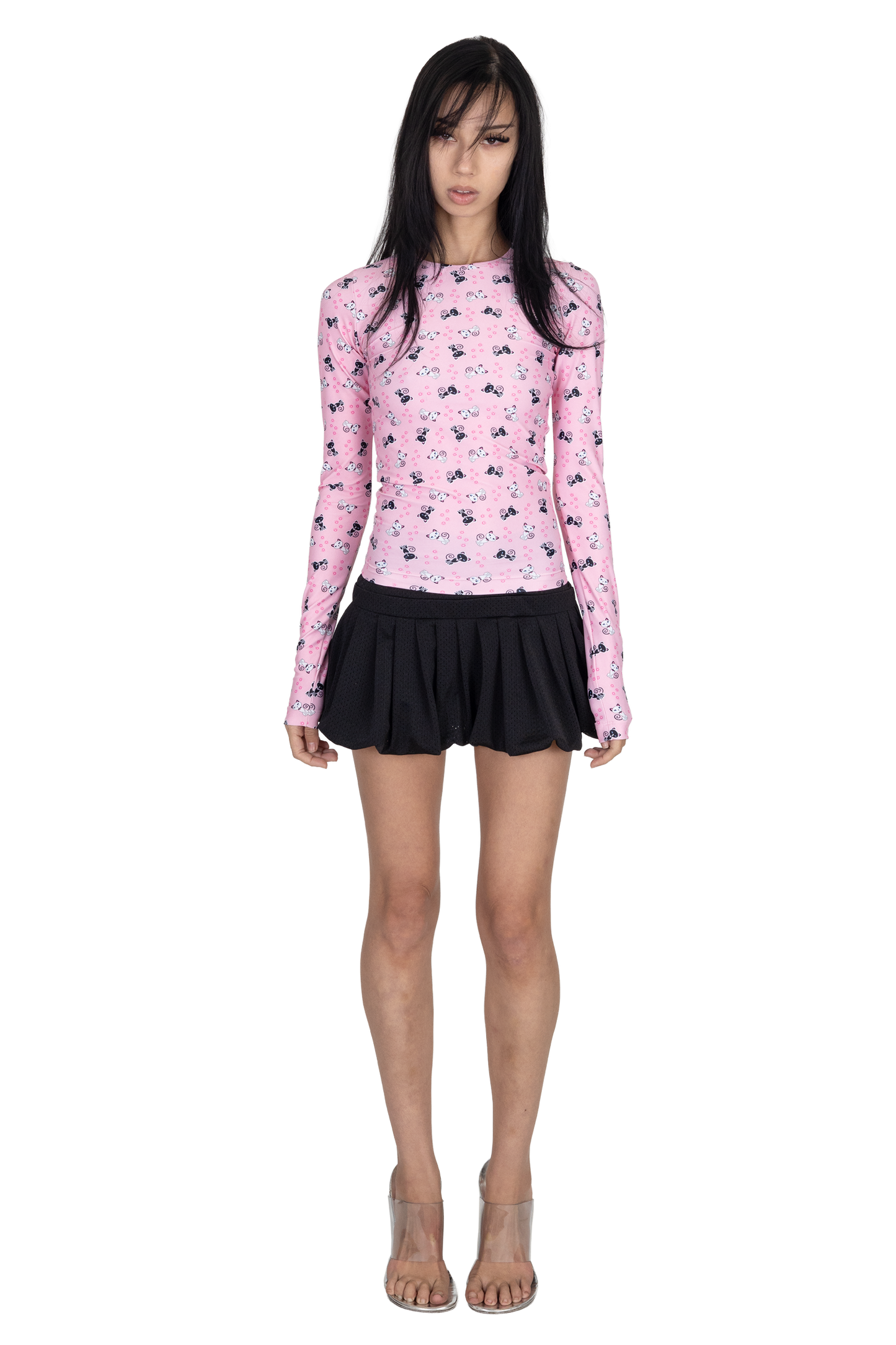 Scene Long Sleeve Pink City Kitty