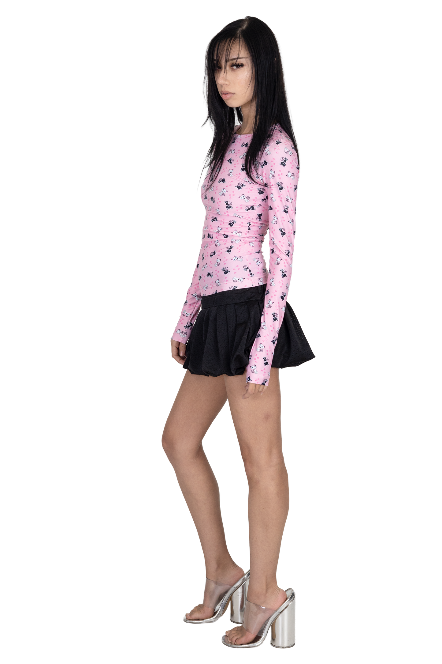 Scene Long Sleeve Pink City Kitty